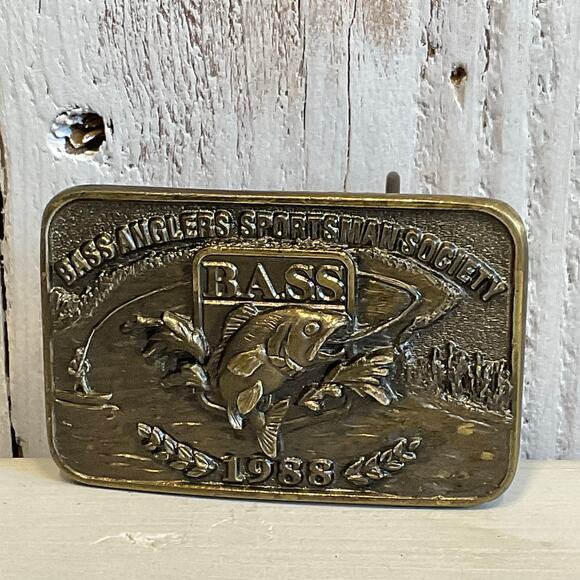 1988 BASS Bassmaster Belt Buckle Bass Anglers Sportsman Society Fishing - Picture 1 of 9